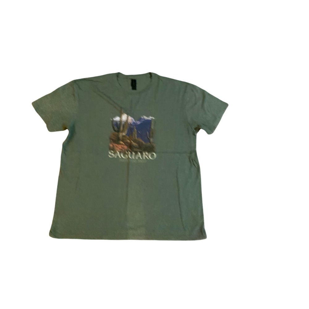 Gildan Softstyle Saguaro National Park Graphic Tee Sage Green Mens Large